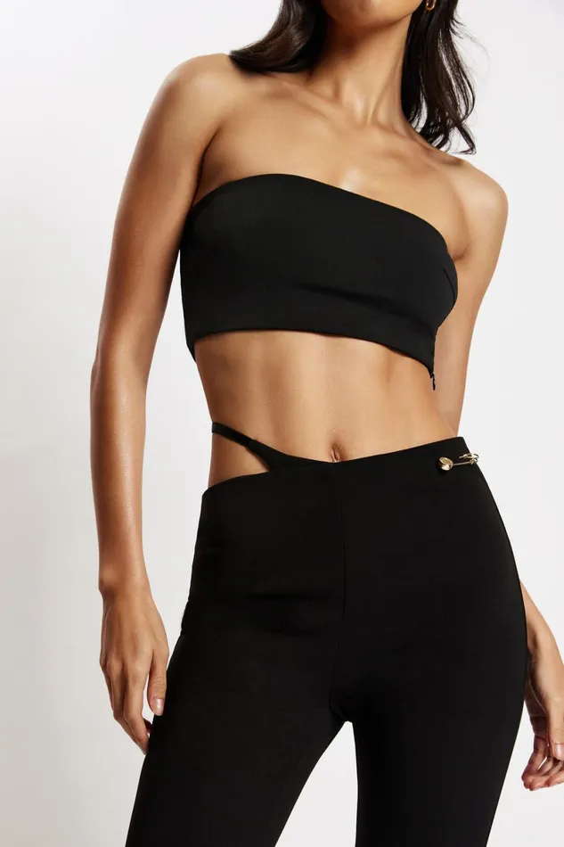 Meshki Pants Irene Pants With V Front Cut Out 8211 Black Black 8211 Women Meshki Pants Irene Pants With V Front Cut Out 8211 Black Black 8211 Women
