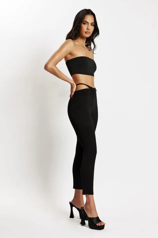 Meshki Pants Irene Pants With V Front Cut Out 8211 Black Black 8211 Women Meshki Pants Irene Pants With V Front Cut Out 8211 Black Black 8211 Women