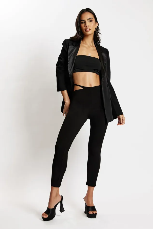Meshki Pants Irene Pants With V Front Cut Out 8211 Black Black 8211 Women Meshki Pants Irene Pants With V Front Cut Out 8211 Black Black 8211 Women