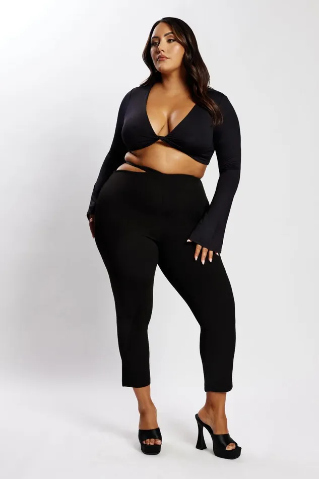 Meshki Pants Irene Pants With V Front Cut Out 8211 Black Black 8211 Women Meshki Pants Irene Pants With V Front Cut Out 8211 Black Black 8211 Women