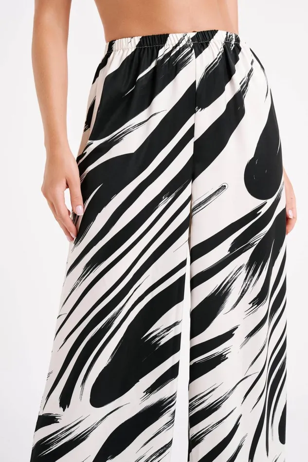 Meshki Pants Marciela Printed Satin Straight Leg Pant 8211 Abstract Print Abstract Print 8211 Women Meshki Pants Marciela Printed Satin Straight Leg Pant 8211 Abstract Print Abstract Print 8211 Women
