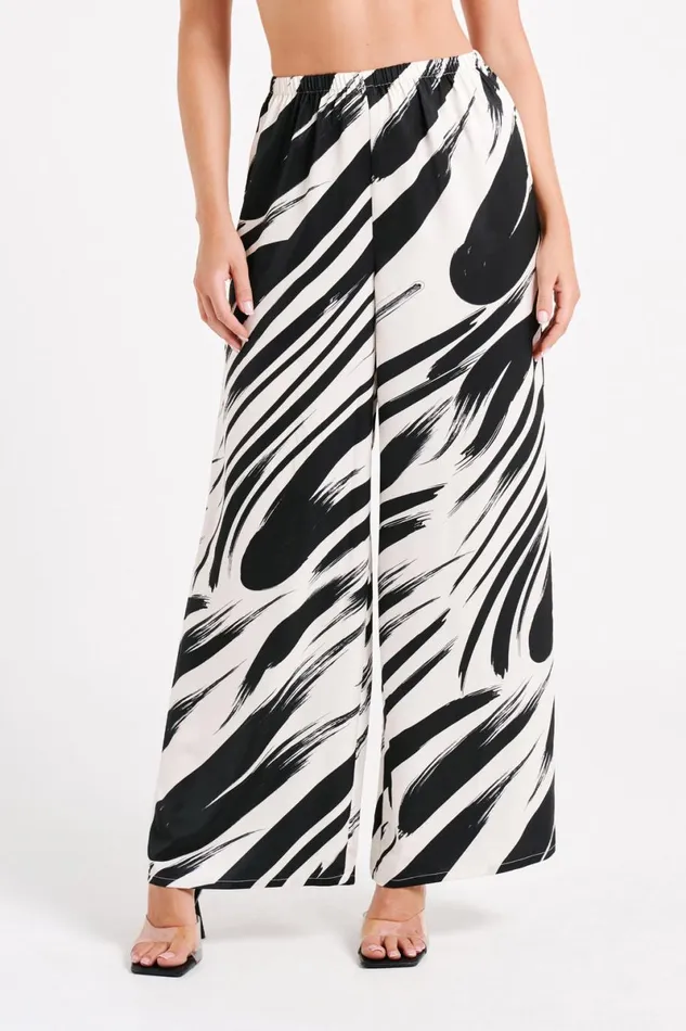 Meshki Pants Marciela Printed Satin Straight Leg Pant 8211 Abstract Print Abstract Print 8211 Women Meshki Pants Marciela Printed Satin Straight Leg Pant 8211 Abstract Print Abstract Print 8211 Women