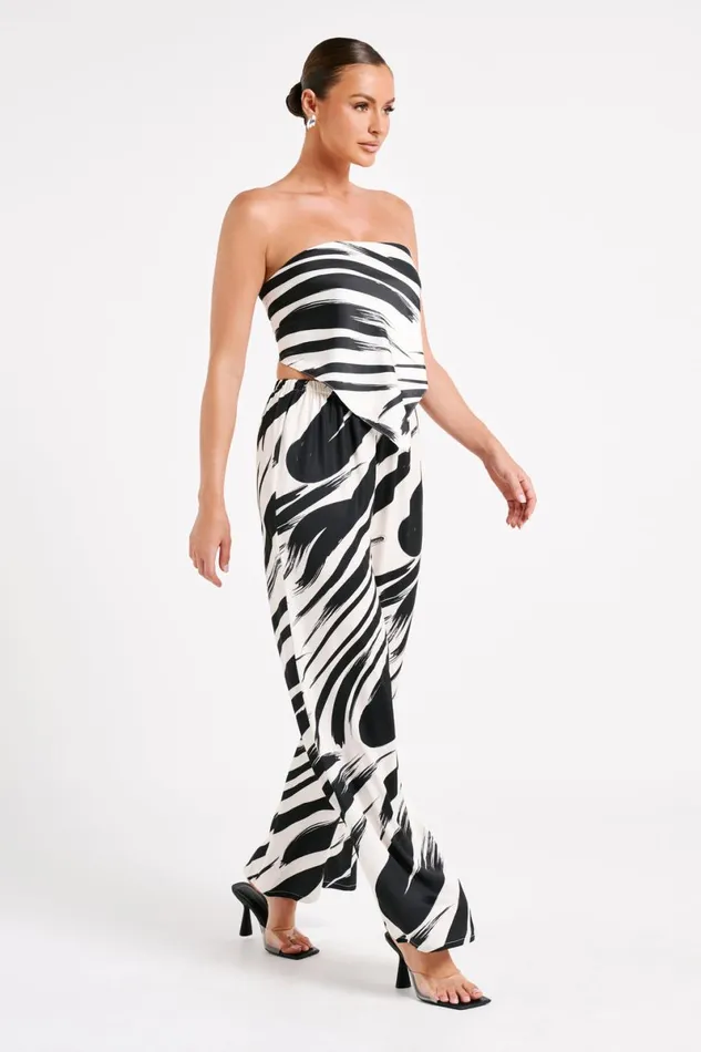 Meshki Pants Marciela Printed Satin Straight Leg Pant 8211 Abstract Print Abstract Print 8211 Women Meshki Pants Marciela Printed Satin Straight Leg Pant 8211 Abstract Print Abstract Print 8211 Women