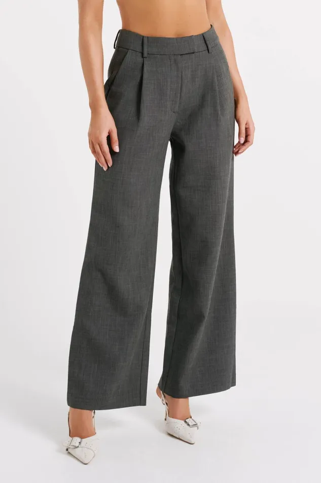Meshki Pants Natalie Textured Wide Leg Pant 8211 Charcoal Charcoal 8211 Women