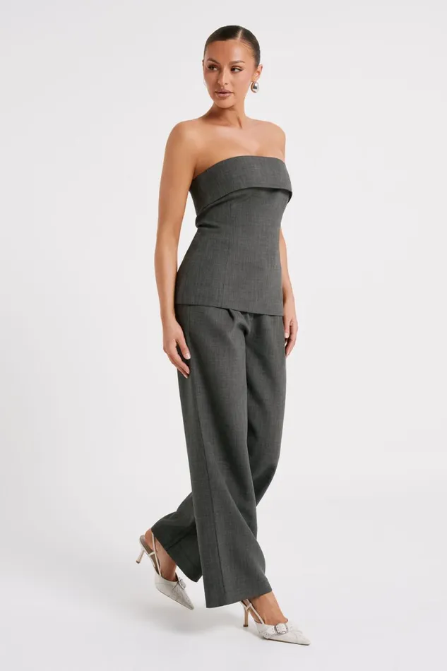 Meshki Pants Natalie Textured Wide Leg Pant 8211 Charcoal Charcoal 8211 Women