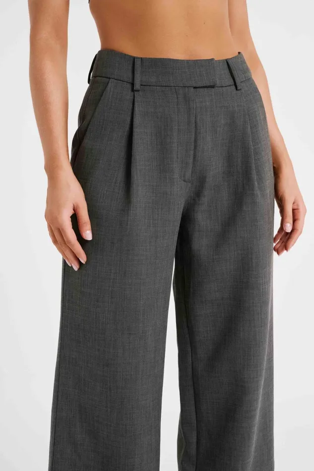 Meshki Pants Natalie Textured Wide Leg Pant 8211 Charcoal Charcoal 8211 Women