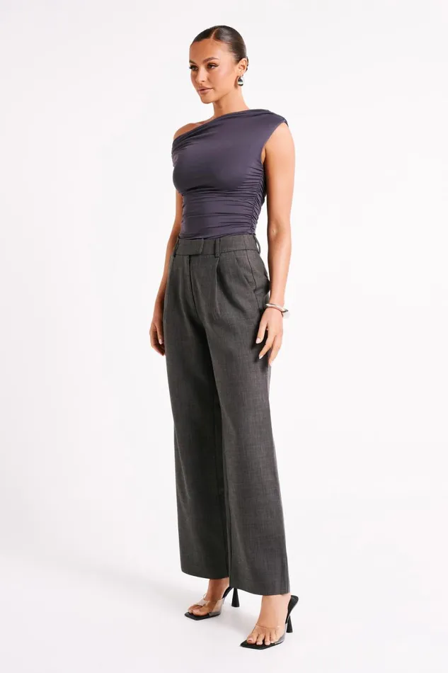 Meshki Pants Natalie Textured Wide Leg Pant 8211 Charcoal Charcoal 8211 Women