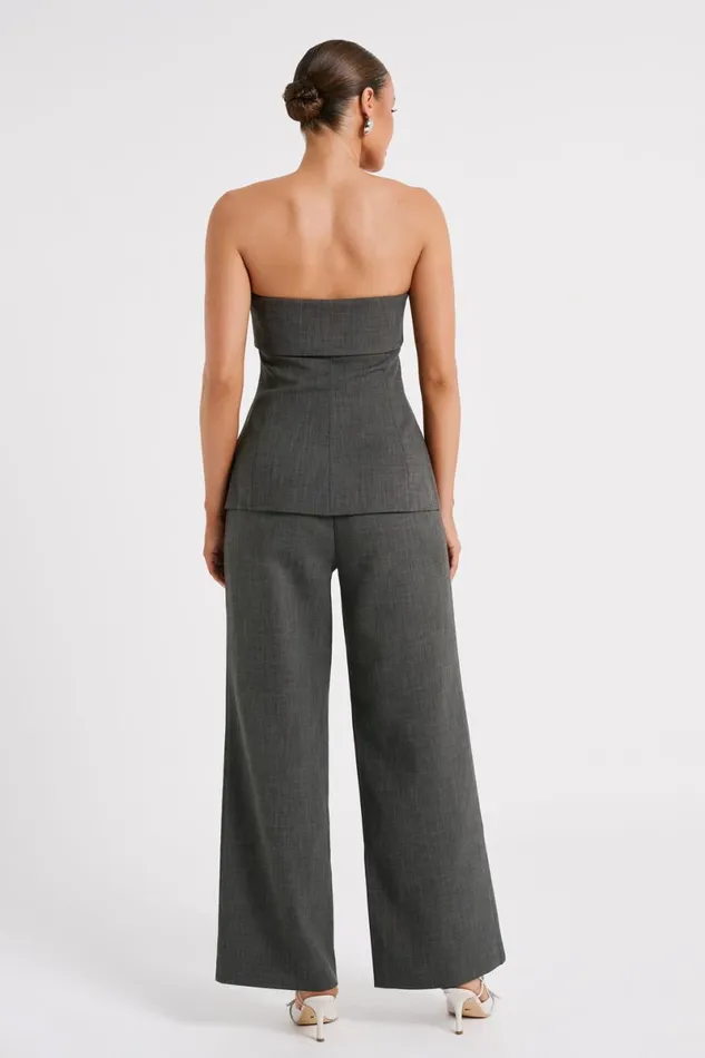 Meshki Pants Natalie Textured Wide Leg Pant 8211 Charcoal Charcoal 8211 Women