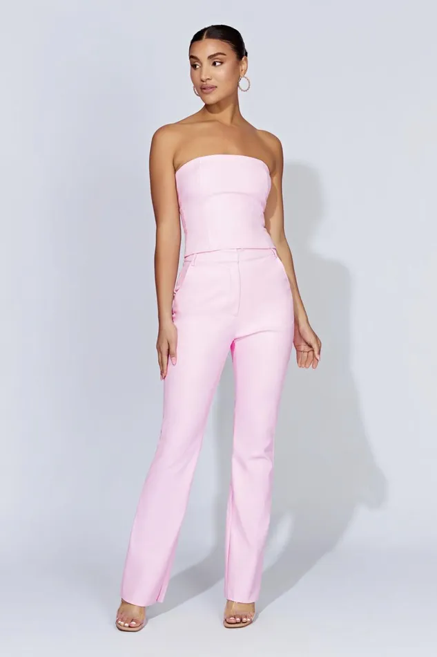 Meshki Pants Tyra Straight Leg Faux Leather Pants 8211 Baby Pink Babypink 8211 Women Meshki Pants Tyra Straight Leg Faux Leather Pants 8211 Baby Pink Babypink 8211 Women