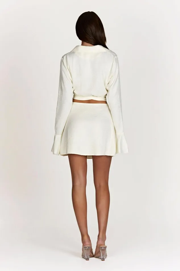Meshki Skirts Annalise Satin A Line Mini Skirt 8211 Bone Bone 8211 Women Meshki Skirts Annalise Satin A Line Mini Skirt 8211 Bone Bone 8211 Women