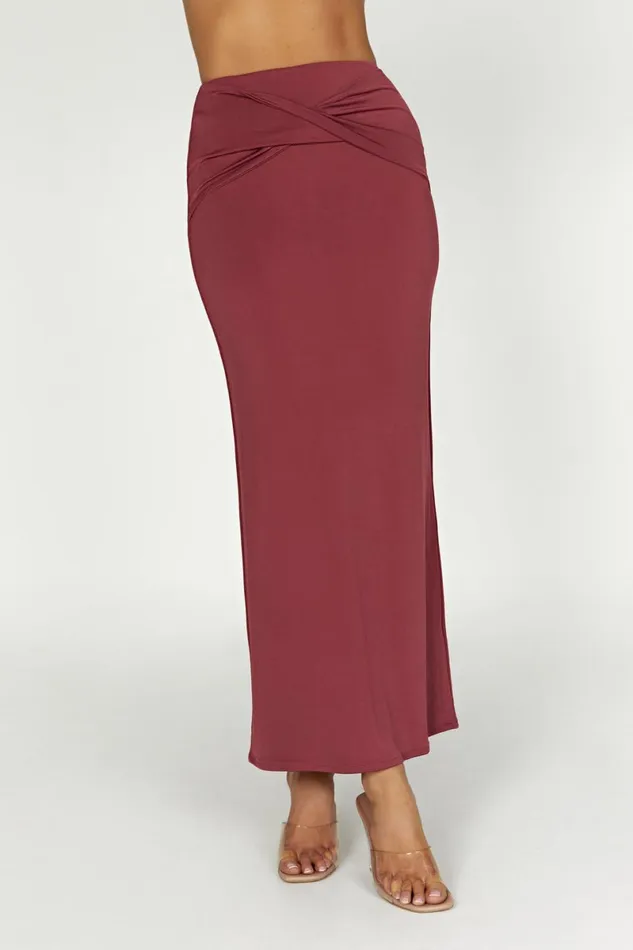 Meshki Skirts Ceri Maxi Twist Skirt 8211 Wine Wine 8211 Women