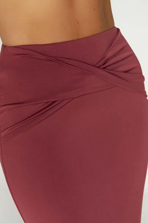 Meshki Skirts Ceri Maxi Twist Skirt 8211 Wine Wine 8211 Women
