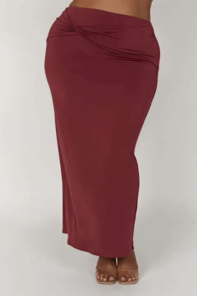 Meshki Skirts Ceri Maxi Twist Skirt 8211 Wine Wine 8211 Women