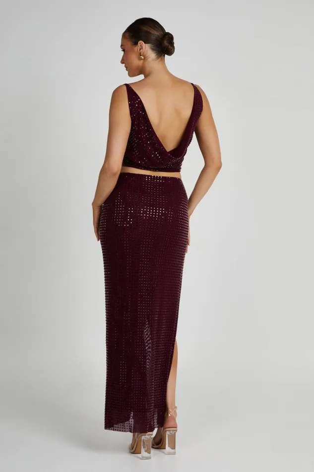 Meshki Skirts Ellery Square Diamante Maxi Skirt 8211 Berry Berry 8211 Women