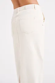 Meshki Skirts Illona Denim Maxi Skirt 8211 Ecru Ecru 8211 Women