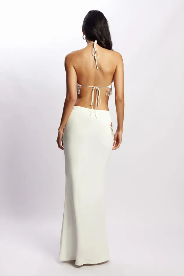 Meshki Skirts Jayleen Maxi Skirt With Fringe 8211 White White 8211 Women Meshki Skirts Jayleen Maxi Skirt With Fringe 8211 White White 8211 Women