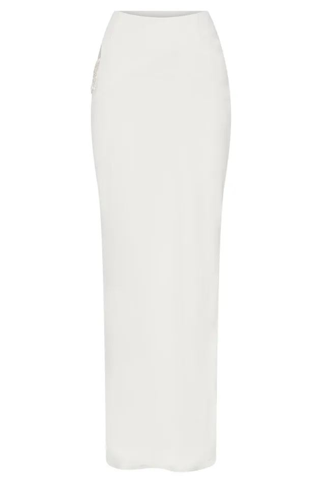 Meshki Skirts Jayleen Maxi Skirt With Fringe 8211 White White 8211 Women Meshki Skirts Jayleen Maxi Skirt With Fringe 8211 White White 8211 Women