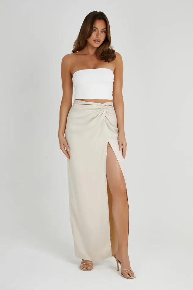 Meshki Skirts Jennifer Twist Maxi Skirt 8211 Ivory Ivory 8211 Women