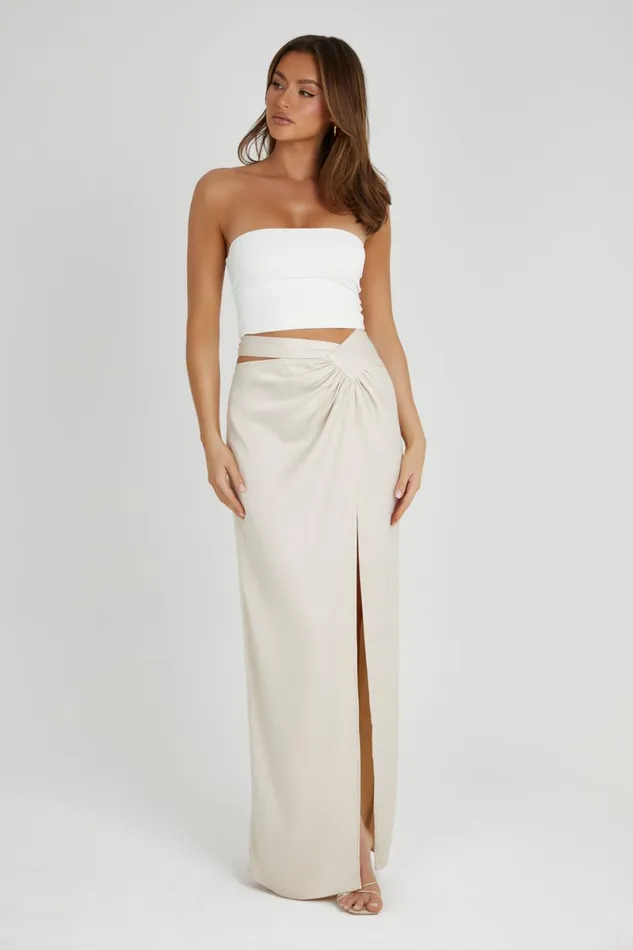 Meshki Skirts Jennifer Twist Maxi Skirt 8211 Ivory Ivory 8211 Women