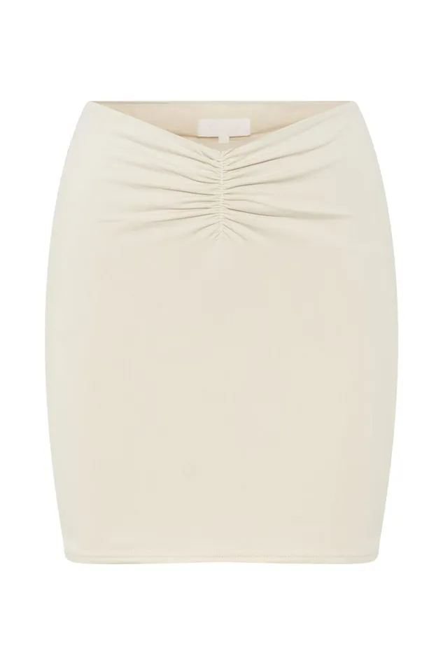 Meshki Skirts Kara Ruched Front Mini Skirt 8211 Cream Cream 8211 Women Meshki Skirts Kara Ruched Front Mini Skirt 8211 Cream Cream 8211 Women