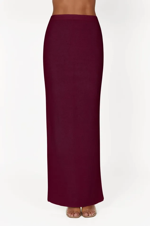 Meshki Skirts Maribelle Knit Maxi Skirt 8211 Wine Wine 8211 Women