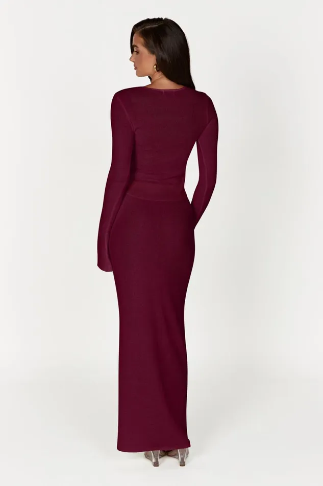 Meshki Skirts Maribelle Knit Maxi Skirt 8211 Wine Wine 8211 Women