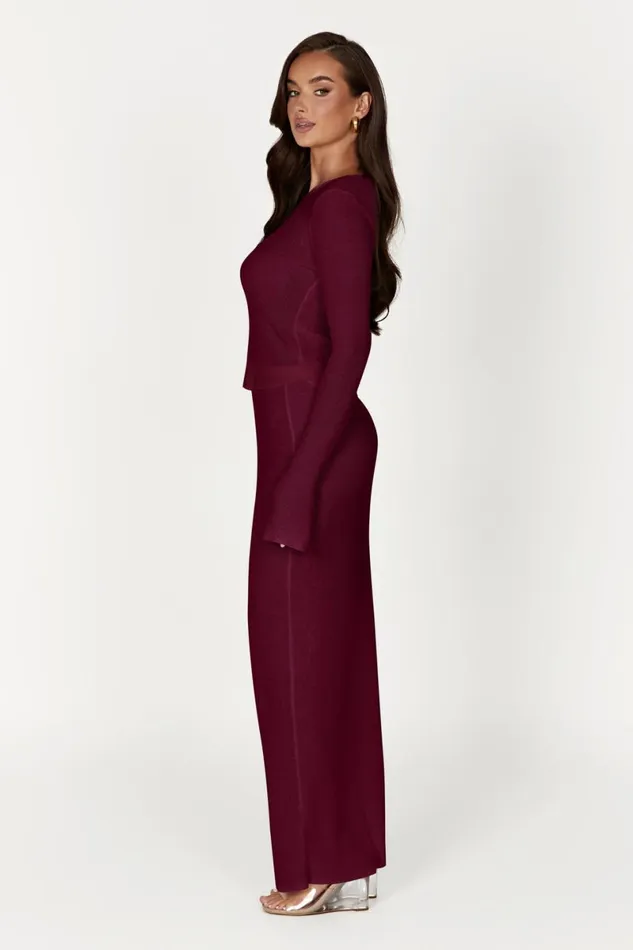 Meshki Skirts Maribelle Knit Maxi Skirt 8211 Wine Wine 8211 Women