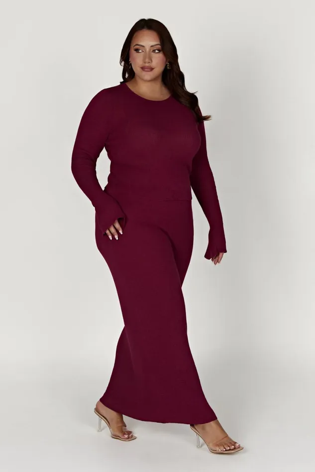 Meshki Skirts Maribelle Knit Maxi Skirt 8211 Wine Wine 8211 Women