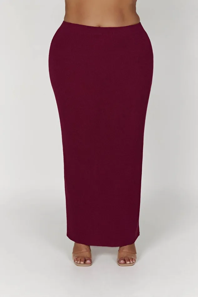 Meshki Skirts Maribelle Knit Maxi Skirt 8211 Wine Wine 8211 Women