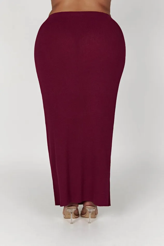 Meshki Skirts Maribelle Knit Maxi Skirt 8211 Wine Wine 8211 Women
