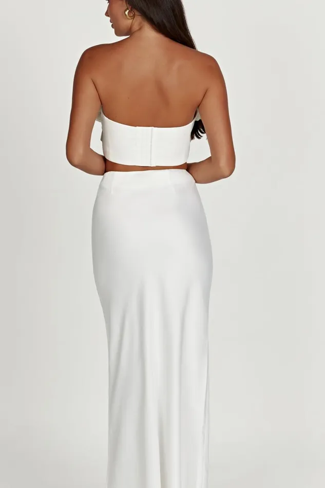 Meshki Skirts Missy Maxi Satin Skirt 8211 White White 8211 Women