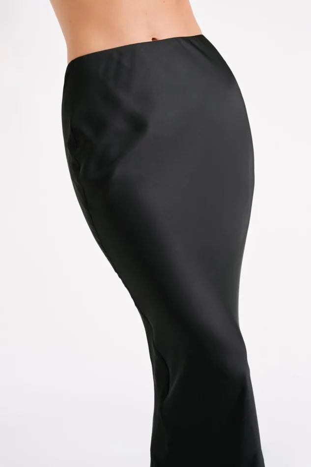 Meshki Skirts Violeta Satin Maxi Skirt 8211 Black Black 8211 Women