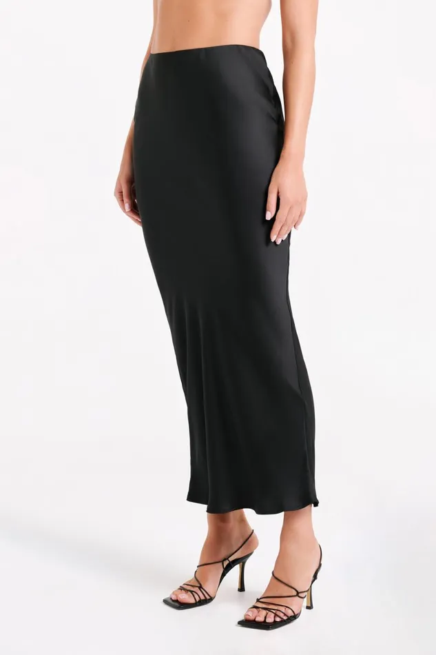 Meshki Skirts Violeta Satin Maxi Skirt 8211 Black Black 8211 Women