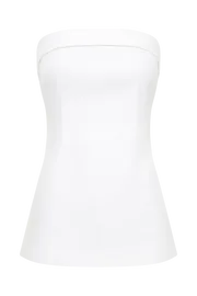 Meshki Sleeveless Tops Aieleen Linen Strapless Back Tie Top 8211 White White 8211 Women