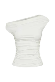 Meshki Sleeveless Tops Alayna Recycled Nylon Ruched Top 8211 White White 8211 Women