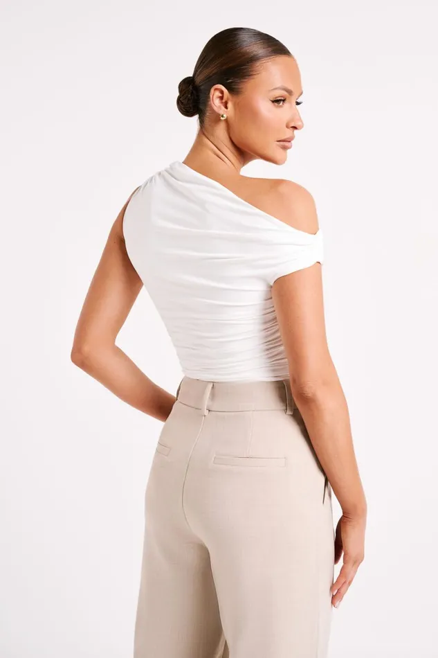 Meshki Sleeveless Tops Alayna Recycled Nylon Ruched Top 8211 White White 8211 Women