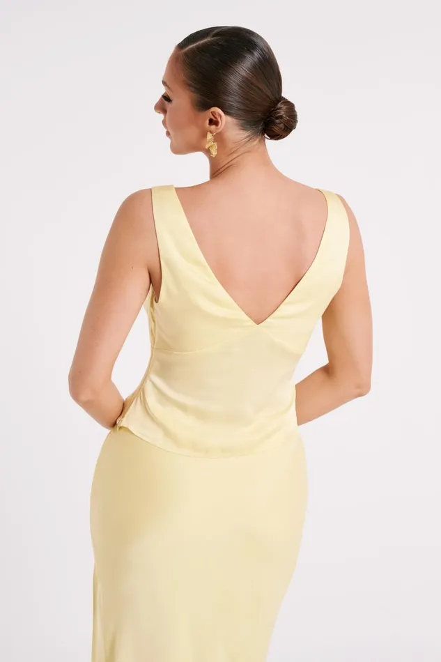 Meshki Sleeveless Tops Edie Satin Top 8211 Yellow Yellow 8211 Women
