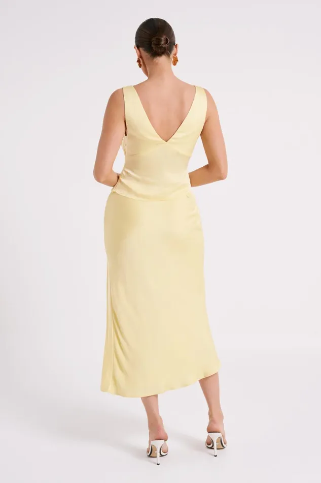 Meshki Sleeveless Tops Edie Satin Top 8211 Yellow Yellow 8211 Women