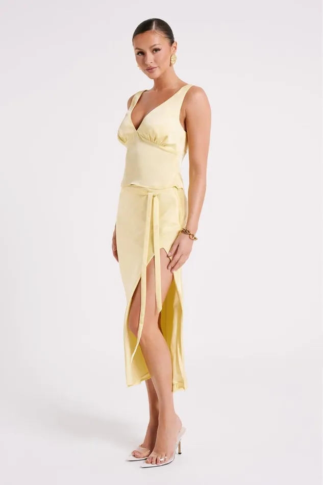 Meshki Sleeveless Tops Edie Satin Top 8211 Yellow Yellow 8211 Women