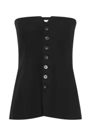 Meshki Sleeveless Tops Innis Linen Longline Strapless Top 8211 Black Black 8211 Women