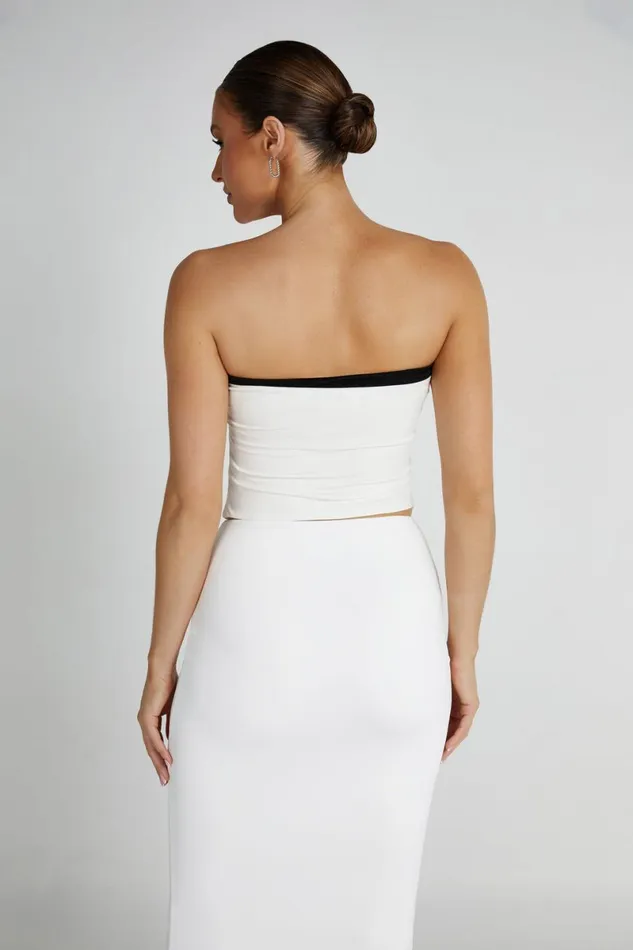 Meshki Sleeveless Tops Megan Strapless Rose Top 8211 BlackWhite Blackwhite 8211 Women