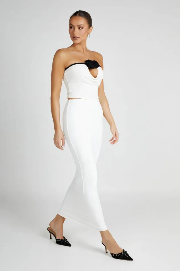 Meshki Sleeveless Tops Megan Strapless Rose Top 8211 BlackWhite Blackwhite 8211 Women