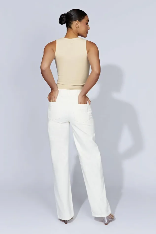 Meshki Sleeveless Tops Zanna Ribbed Tank Top 8211 Cream Cream 8211 Women