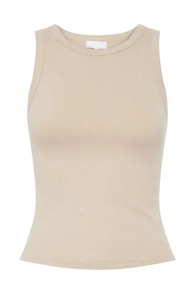 Meshki Sleeveless Tops Zanna Ribbed Tank Top 8211 Cream Cream 8211 Women