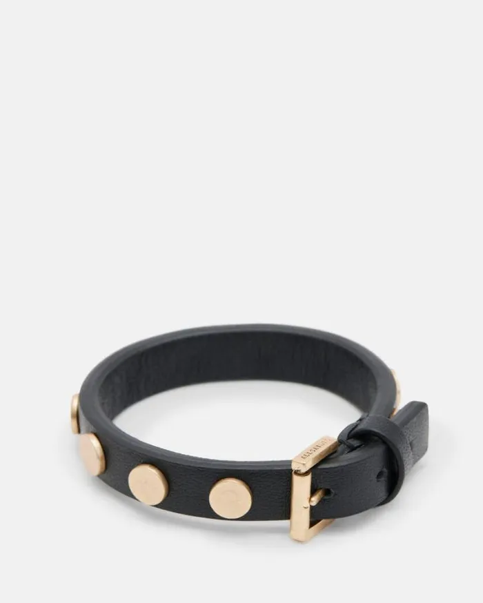 Mica Studded Leather Buckle Bracelet Blackwarm Brass Women AllSaints Jewelry Mica Studded Leather Buckle Bracelet Blackwarm Brass Women AllSaints Jewelry