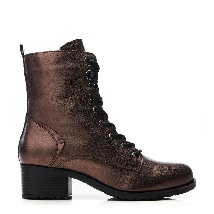 MidCalf Boots Women Moda In Pelle Bezzie Pewter Leather