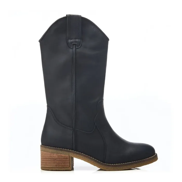 MidCalf Boots Women Moda In Pelle Dana Black Leather
