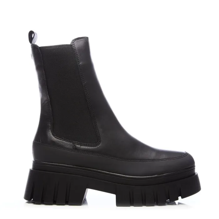 MidCalf Boots Women Moda In Pelle Diiva Black Leather