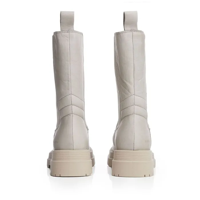 MidCalf Boots Women Moda In Pelle Shoon Sh Idiom Grey Leather