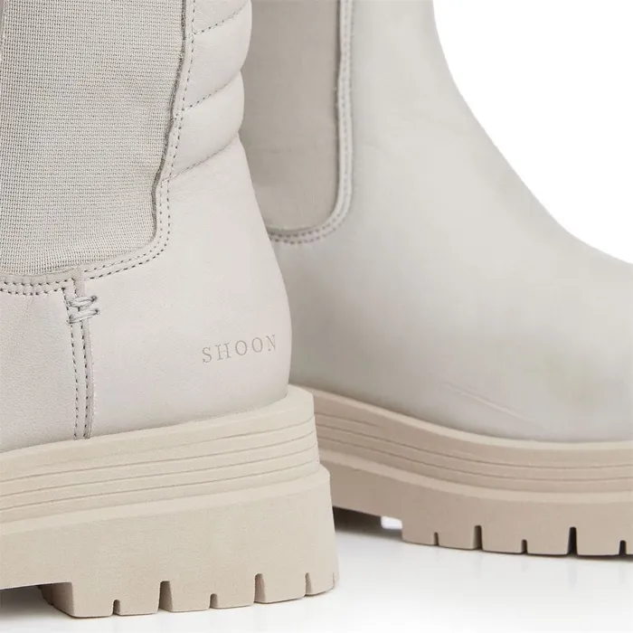 MidCalf Boots Women Moda In Pelle Shoon Sh Idiom Grey Leather